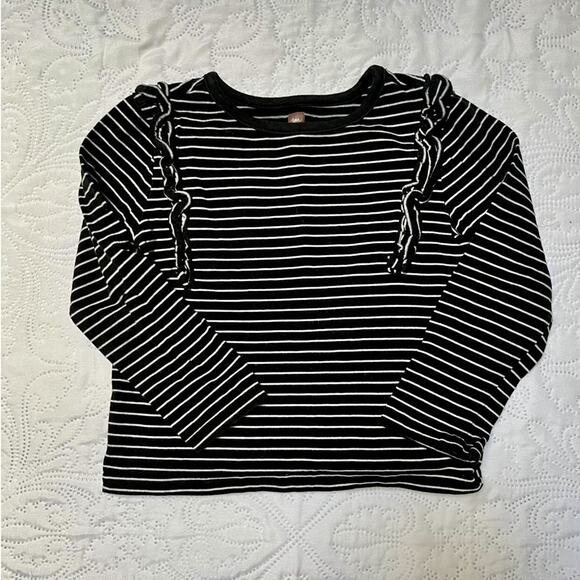 Tea Collection Striped Ruffle Flutter Top Size 4 - Picture 3 of 4
